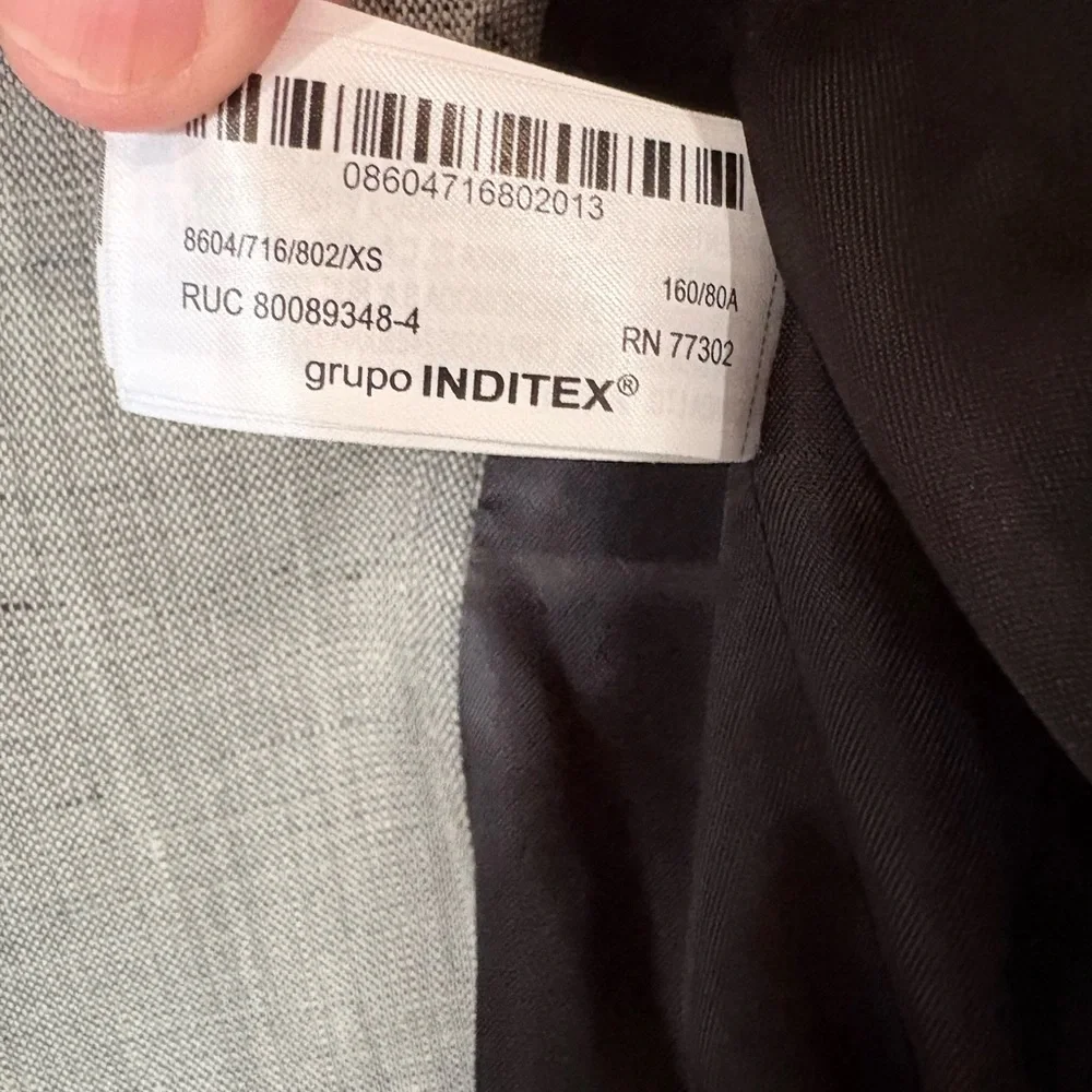 Zara Tailored Gray Blazer EUC Structured Fit Size XS - Picture 8 of 13